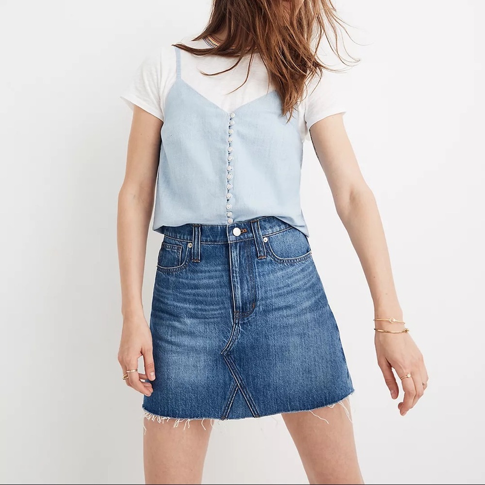 Madewell A-Line Denim Mini Skirt